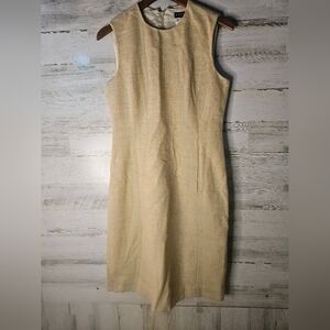 Vintage Kors by Michael Kors 100% Wool Dress Khaki Womens size 8 Tank dress midi